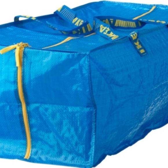 IKEA Frakta - Two (2) ZIPPERED Large Blue Storage Bag Handles/Backpack Storage - Picture 11 of 11